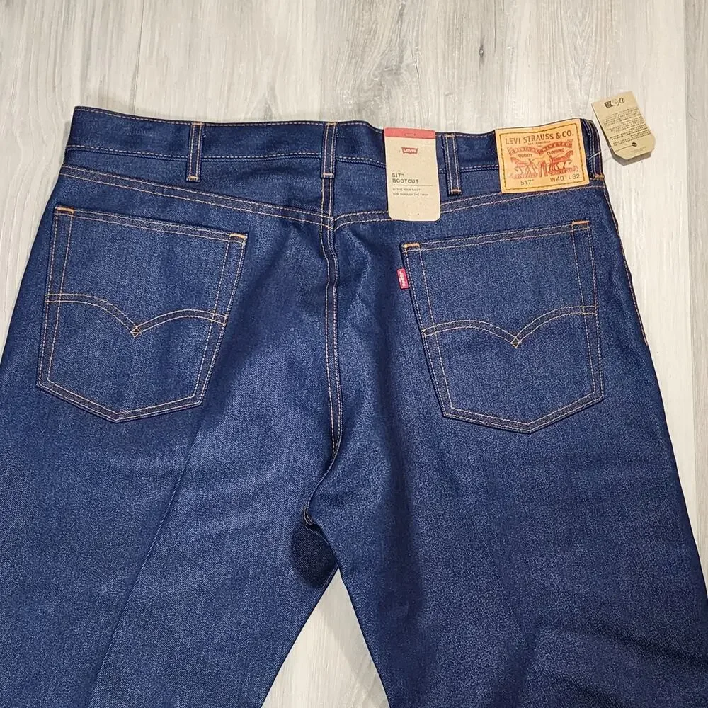 Levi's 517 Jeans Men's 40x32 Bootcut Dark Wash Denim #005172017